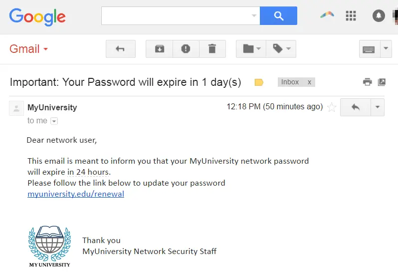 Phishing e-mail nümunəsi Saxta PayPal e-mail phishing nümunəsi